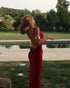 Sleeveless Evening Dress with Big Bow Backless for Gala and Wedding Guest